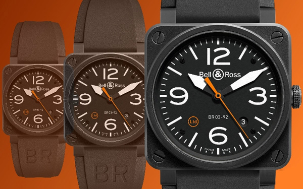柏莱士推出BR 03 92 Carbon Orange 腕表 BR 03 92 Carbon Orange 柏莱士 Bell & Ross 新表预览  第1张