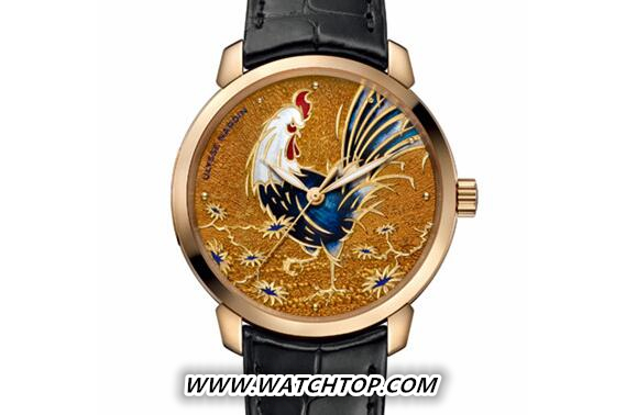 雅典表推出全新Classico Rooster鎏金金鸡腕表